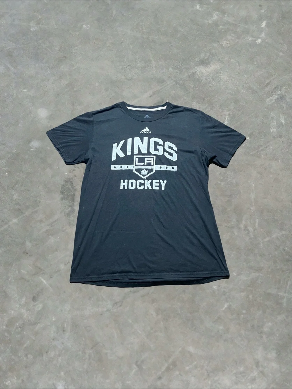 ☀️ Los Angeles Kings adidas NHL Hockey Graphic Tee Mens Size L Black/Silver